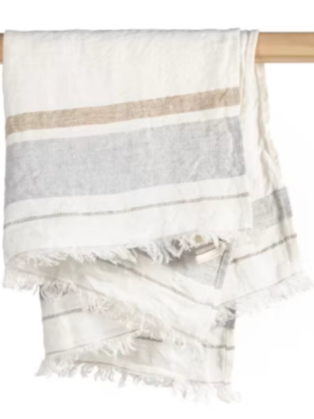 Libeco The Belgian Linen Towel Oyste Stripe 25" x 22" NWT's Libeco New W/out Tag